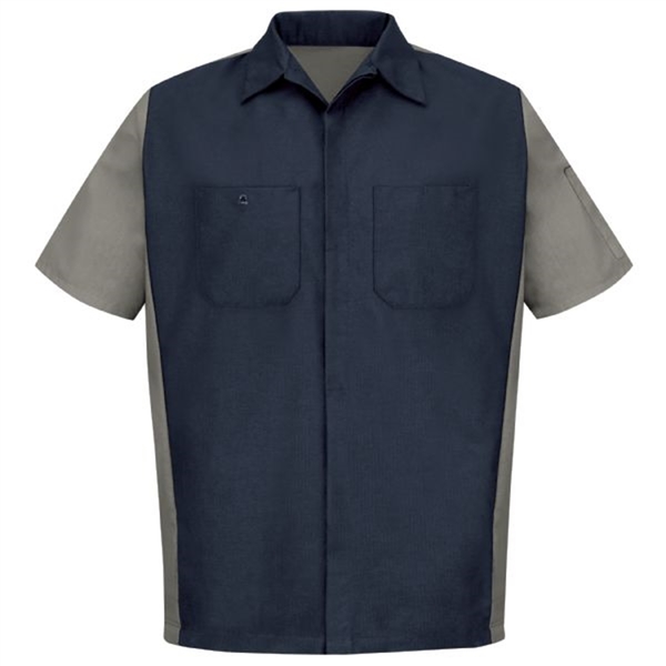 Workwear Outfitters Men's Short Sleeve Two-Tone Crew Shirt Charcoal/Grey, 3XL SY20CG-SS-3XL